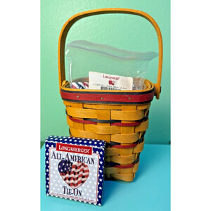 Longaberger 1995 All American Carry Along Basket Liner Protector Flag